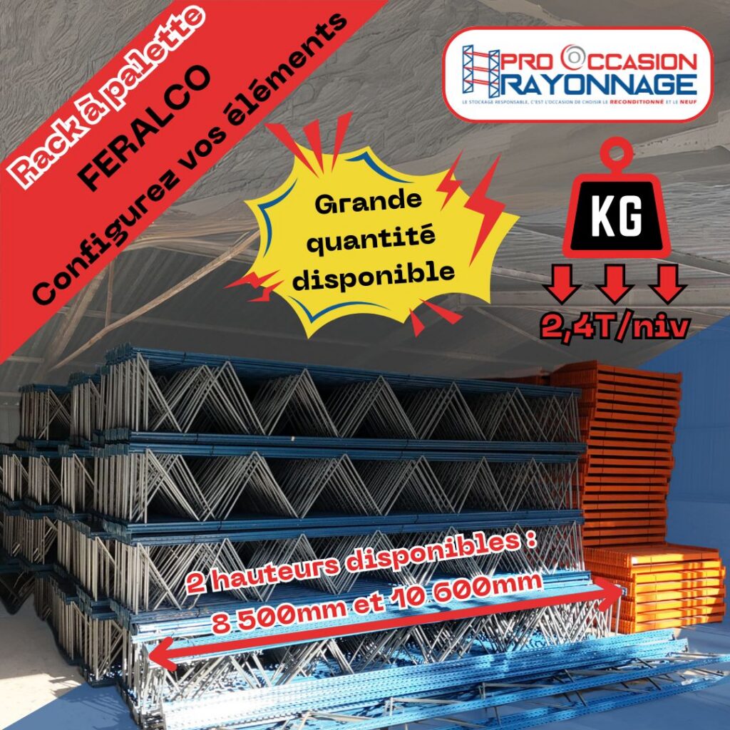 Rack à palettes sur mesure FERALCO – Configurable selon vos besoins, capacité 2,4 tonnes par niveau - Image 1