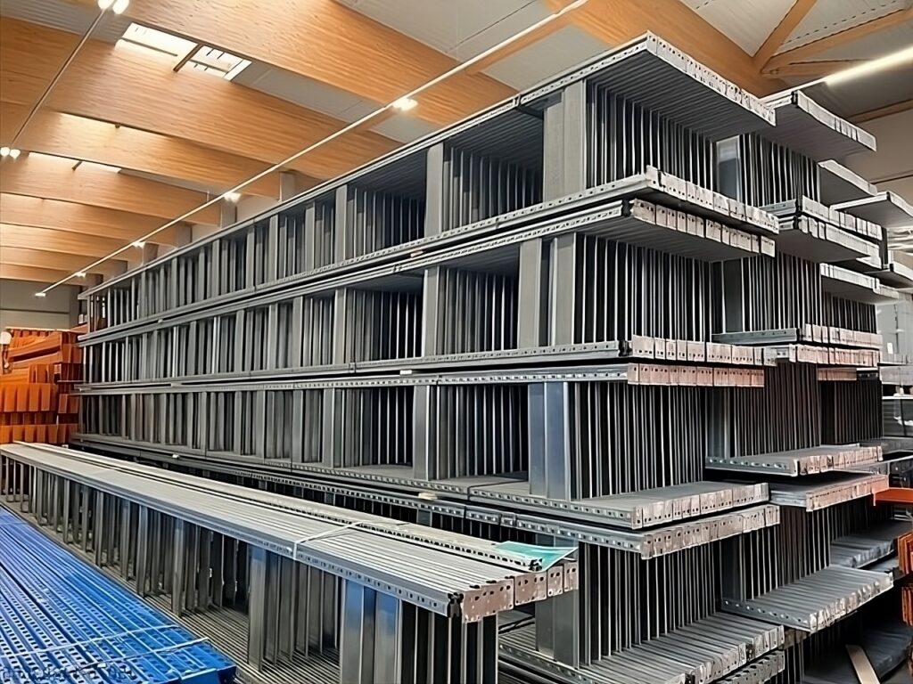 Rack de stockage d&rsquo;occasion SSI Schäfer R3000 2,5 m x 60 cm – acier galvanisé, finition époxy, 231 cadres et 1150 étagères - Image 1