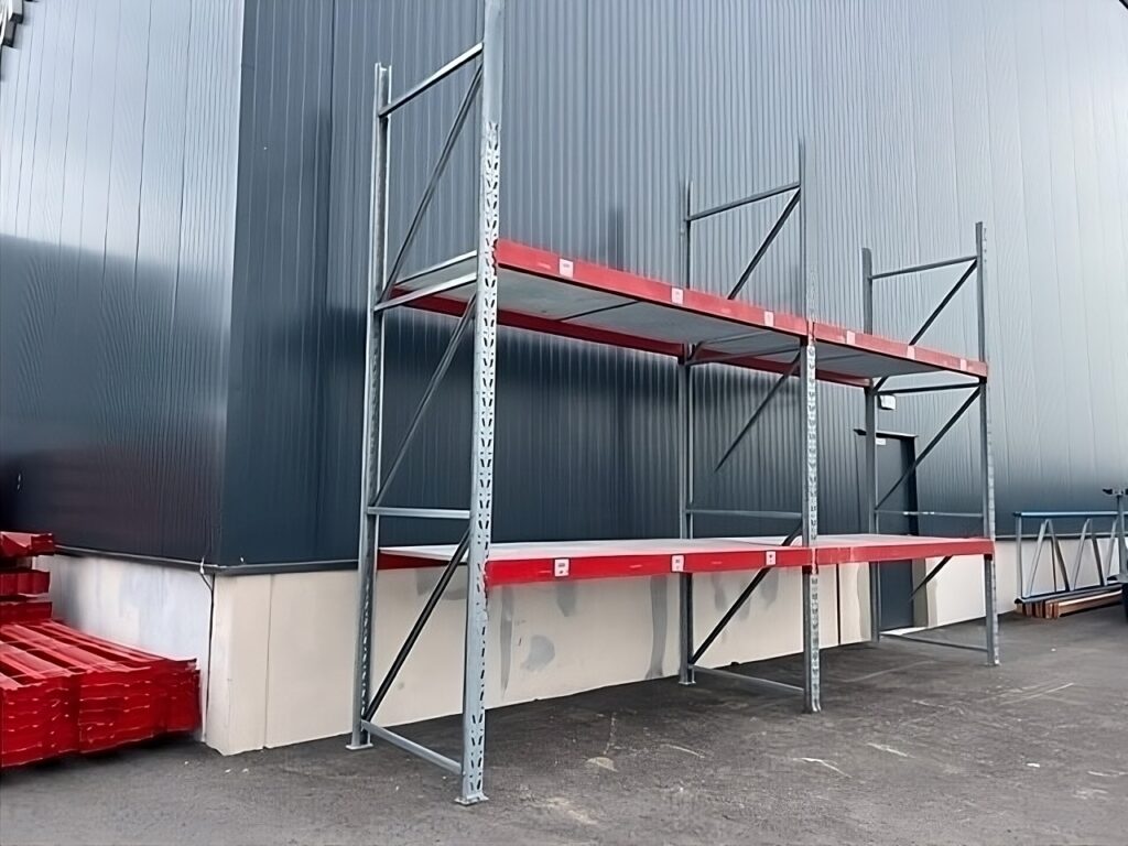 Rack de stockage d&rsquo;occasion SSI Schaefer 4m x 120cm – rayonnage palettes robuste - Image 1