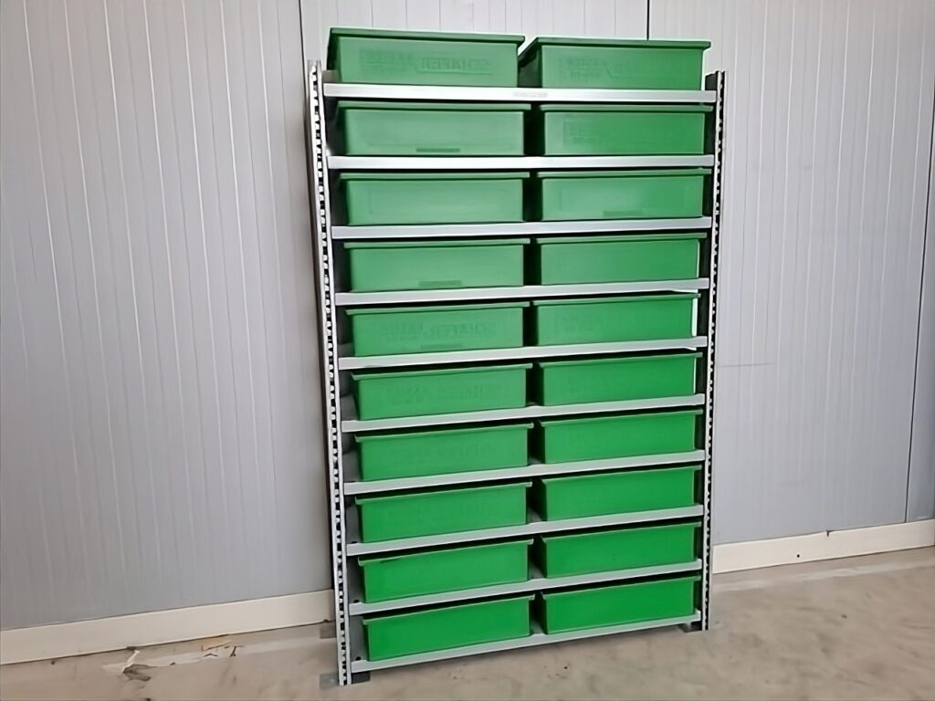 Rack de stockage d&rsquo;occasion SSI Schäfer Rayonnage R 3000 / Série 14/6-2 H 1540mm x 300mm en acier galvanisé gris - Image 1