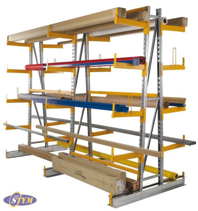 Rayonnage cantiliver pour profilés métalliques, tubes et panneaux de bois – structure simple et résistante - Image 1