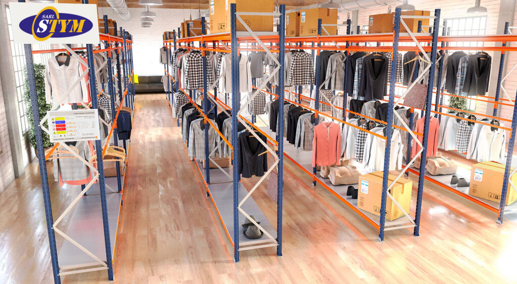 Rayonnage dressing STYM – stockage vêtements suspendus, réglage des niveaux, adaptation à différentes tailles - Image 1