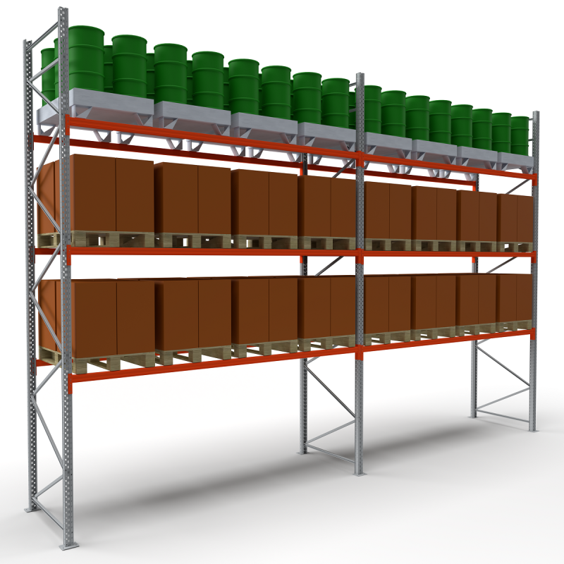 Rayonnage à palettes H4500 – Lisses oranges - Image 1