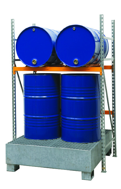 Kit de rayonnage Horus – Spécial Fûts, hauteur 2100 mm, profondeur 800 mm, longueur 1300 mm - Image 1