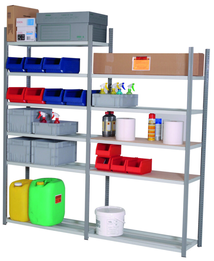 Rayonnage Icare – tablettes tubulaires galvanisées – L 1240 mm – hauteurs 2000 2200 2400 mm – profondeurs 400 500 600 800 mm - Image 1