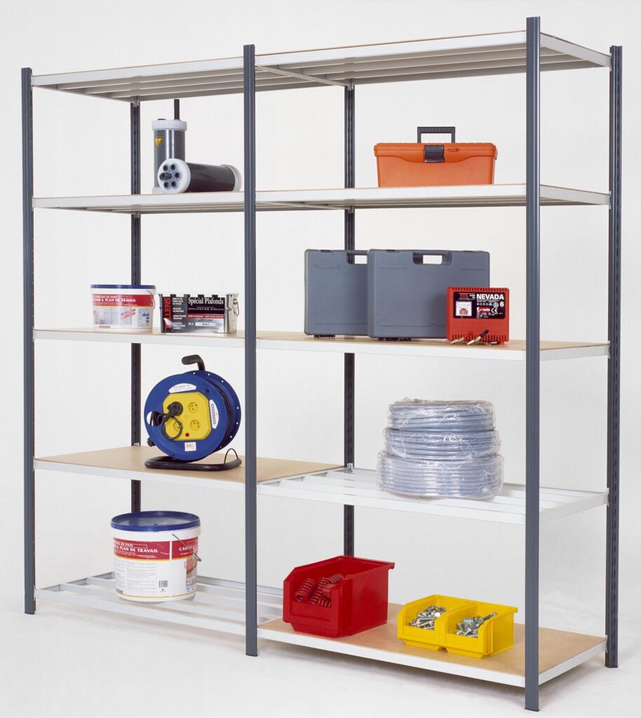 Kit de Rayonnage type Epsiline 5 niveaux – stockage robuste et démontable avec charge jusqu&rsquo;à 300 kg par niveau 1