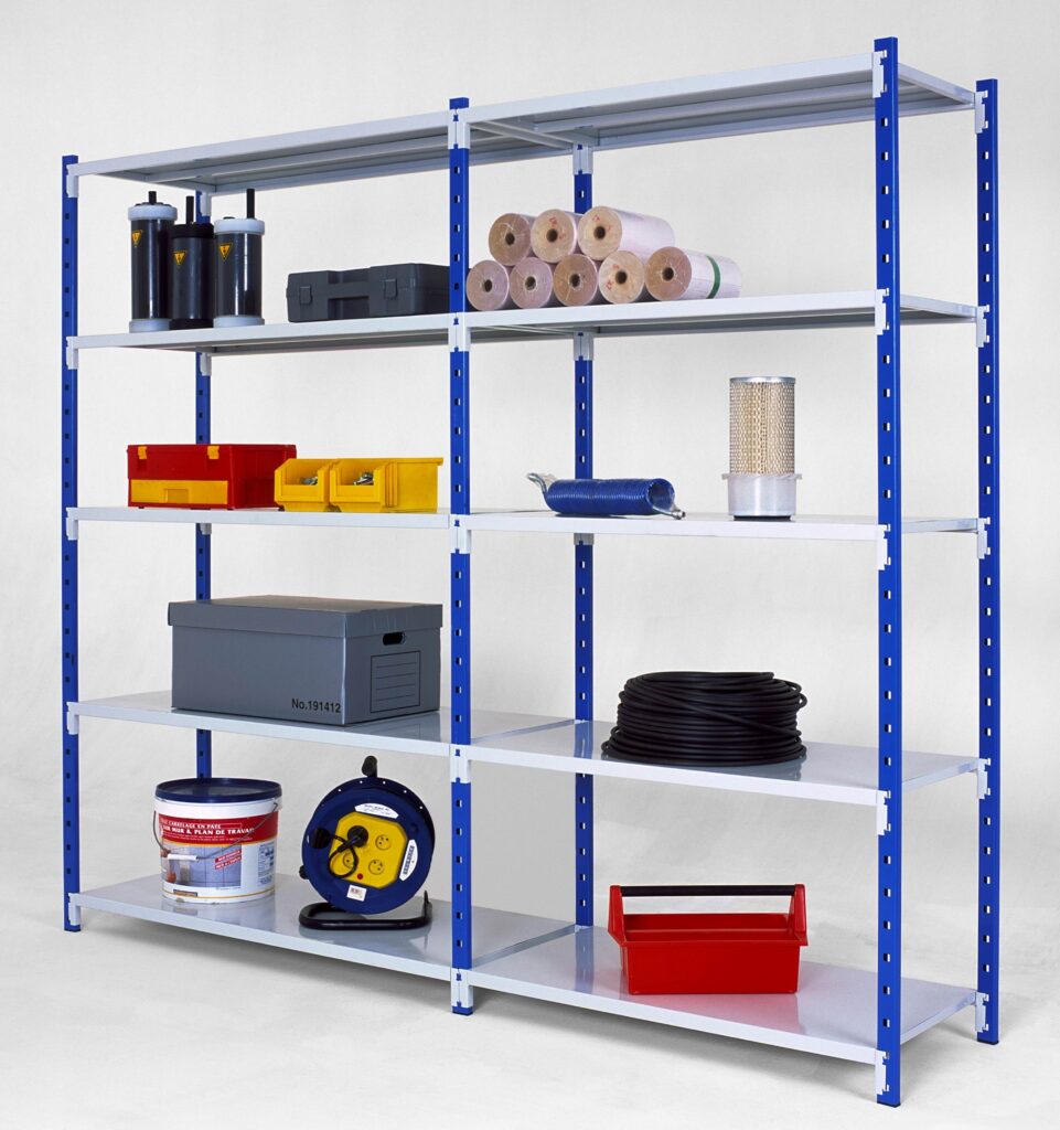 Rayonnage tôlé Fliclass 5 niveaux – supporte jusqu&rsquo;à 125 kg par niveau - Image 1