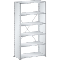 Rayonnage industriel 1000x350x1800mm 80kg avec 6 rayons et parois latérales en tôle pleine - Image 1