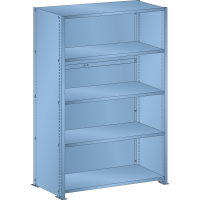 Rayonnage industriel 1000x350x1450mm 80kg avec 5 rayons et parois latérales en tôle pleine - Image 1