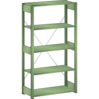 Rayonnage industriel 1300x400x2000mm 160kg – 5 rayons avec 2 paires de montants et 6 entretoises - Image 1