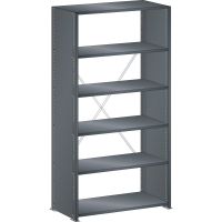 Rayonnage industriel 1000x500x2000mm 160kg avec 6 rayons et parois latérales en tôle pleine - Image 1