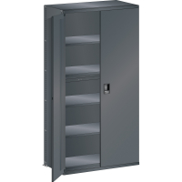 Rayonnage industriel 1000x500x2000mm – 160kg par rayon, 6 rayons, parois latérales en tôle pleine, porte battante verrouillable - Image 1