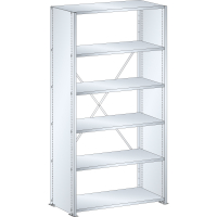 Rayonnage industriel 1000x350x2000mm 80kg avec 6 rayons et parois latérales en tôle pleine - Image 1