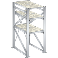 Rayonnage lourd 890x860x2000mm – 2 cadres extensibles, 1 cadre fixe, panneaux aggloméré 40mm, ancrage au sol - Image 1