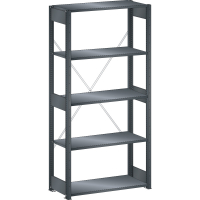 Rayonnage industriel 1000x400x2200mm 160kg – 5 rayons avec 2 paires de montants et entretoises - Image 1