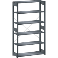 Rayonnage industriel 1300x400x2500mm 160kg – 6 rayons à fentes avec montants et entretoises - Image 1