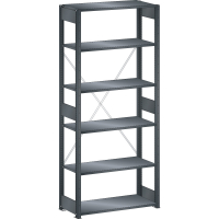 Rayonnage industriel 1000x500x2500mm 220kg – 6 rayons à fentes avec montants et entretoises - Image 1