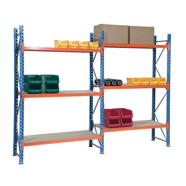 Rayonnage mi-lourd PROFILCASE – rayonnage métallique avec plateaux bois, aggloméré brut ou mélaminé - Image 1