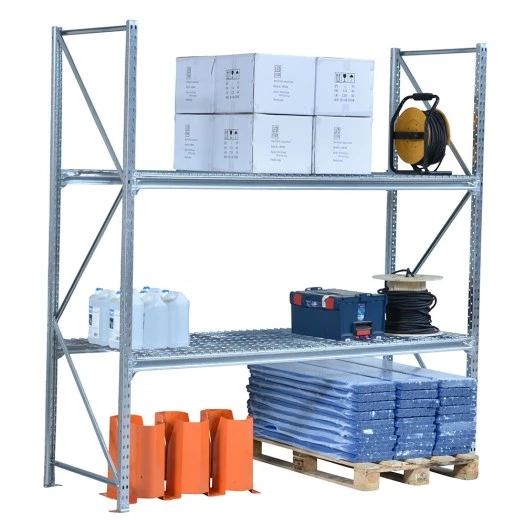 Rayonnage mi-lourd galvanisé – acier profilé, modulable, jusqu&rsquo;à 670 kg, 5 ans de garantie - Image 1
