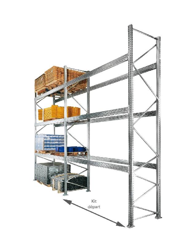 Rayonnage palette palstar galva 3 niveaux charge 2150 kg – 8800419 - Image 1