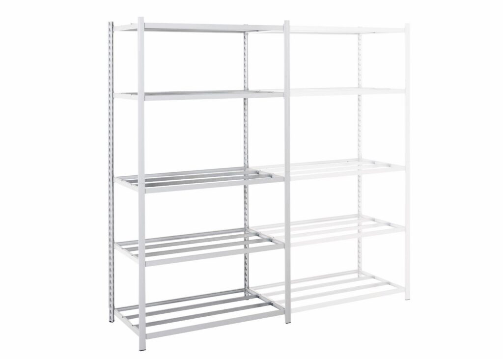 Rayonnage tubulaire galvanisé EPSILINE pour archives – 7 tablettes – 1000mm x 388mm - Image 1