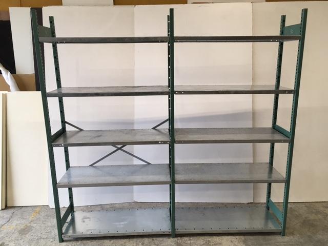 Rayonnage échelle vert/galva – plateau galvanisé - Image 1