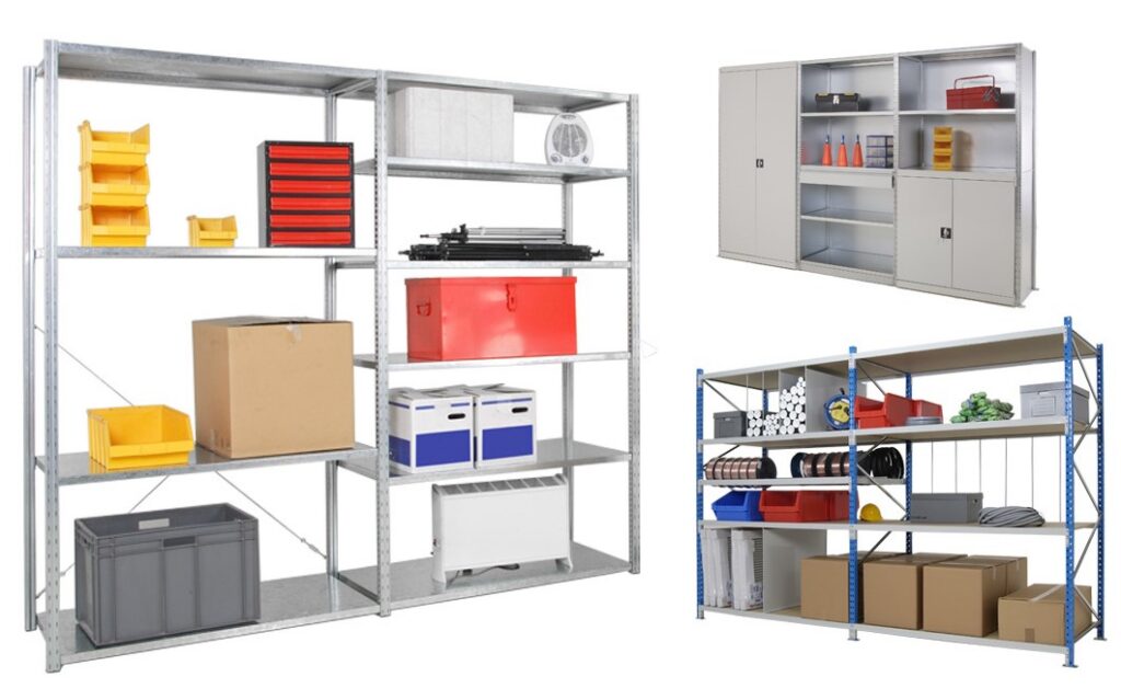 Rayonnage pour charges mi-lourdes – Capacité 350 kg par tablette – Version peint ou galvanisé - Image 1