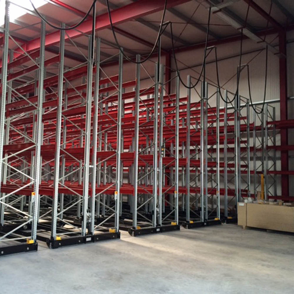 Rayonnage à palettes sur bases mobiles OHRA – stockage compact des marchandises palettisées - Image 1