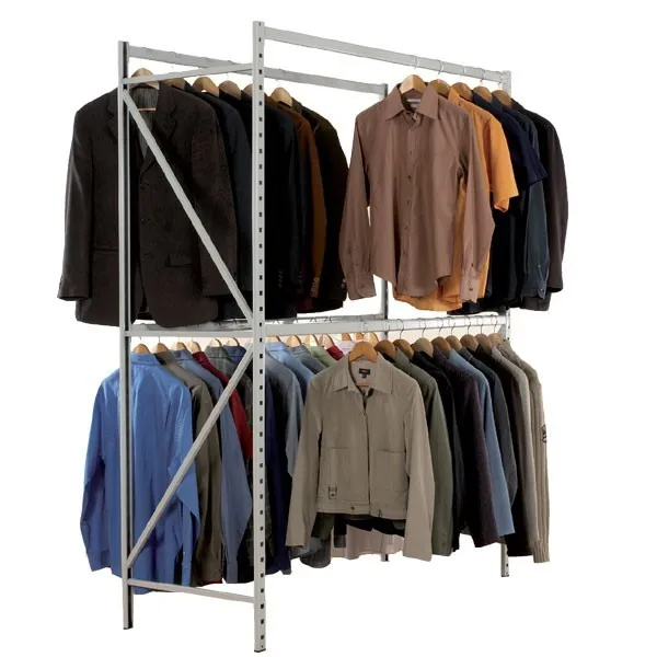 Rayonnage métallique pour vêtements – Réf 212-3024 – 2 niveaux – hauteur 2M/2.5M/3M – largeur 1M/1.50M – profondeur 60 cm – capacité 150 kg par niveau - Image 1