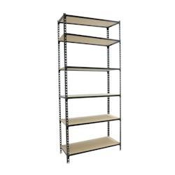 SimonRack Étagères et Rayonnage 2500x900x500 mm, 6 Niveaux, Tablettes en Bois, Structure Acier, 150 kg par Niveau, Anthracite/Bois – Maderclick – - Image 1