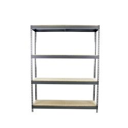 SimonRack Étagères Charge Lourde 2000x1500x450 mm, 4 Niveaux en Bois, 400 kg par Niveau, Structure Acier, Gris/Bois – Ecoforte – gris métal 8435104 - Image 1
