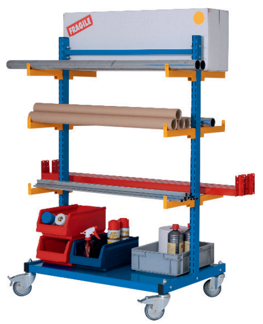 Stockeur fixe Cantilever – Structure mobile – 20kg/bras – 4 niveaux – 2100mm - Image 1