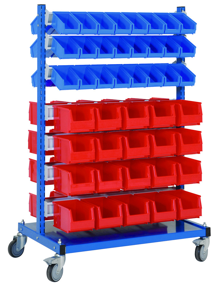 Stockeur mobile – Rayonnage à bacs – Réf 212287 – 90x61x140,5 cm – 150 kg max – Avec bacs SYSTEMBOX - Image 1
