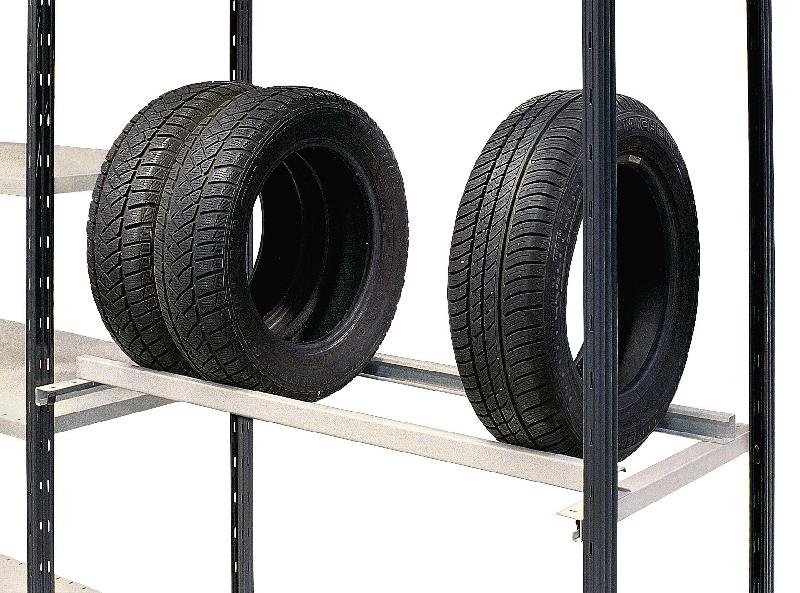 Support pour stockage de pneus l.1170 x p.600 mm avec 4 crochets pour rayonnage peint universel – 1403760 - Image 1