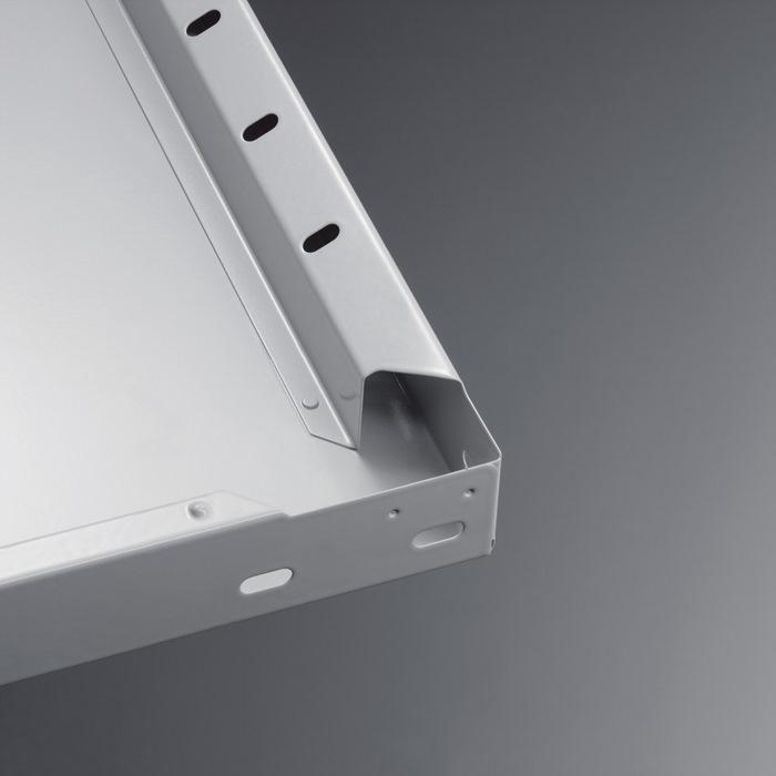 Tablette l.1000xP500 mm – capacité 150 kg – tôle acier argent galvanisé – pour étagères à emboîter – 2 pièces/UE META - Image 1