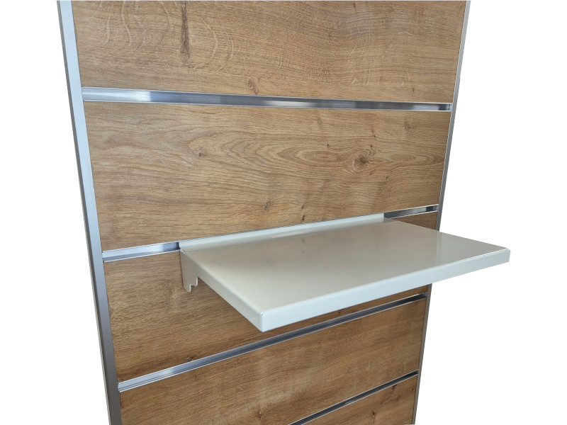 Tablette de 20 cm – 12 m² – 300 mm x 200 mm – acier – peinture Époxy – gris aluminium et blanc pur – référence ASH219-R-Blanc - Image 1