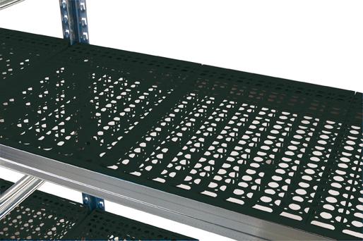 Tablette plastique noir ajourée l.1200 x p.500 mm pour rayonnage galvaplast ecogreen – 1900123 - Image 1