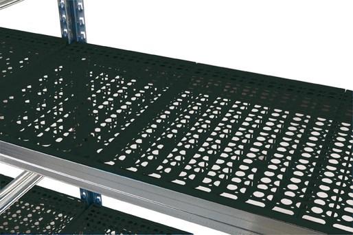 Tablette plastique noir ajourée l.1350 x p.400 mm pour rayonnage galvaplast ecogreen – 1900148 - Image 1