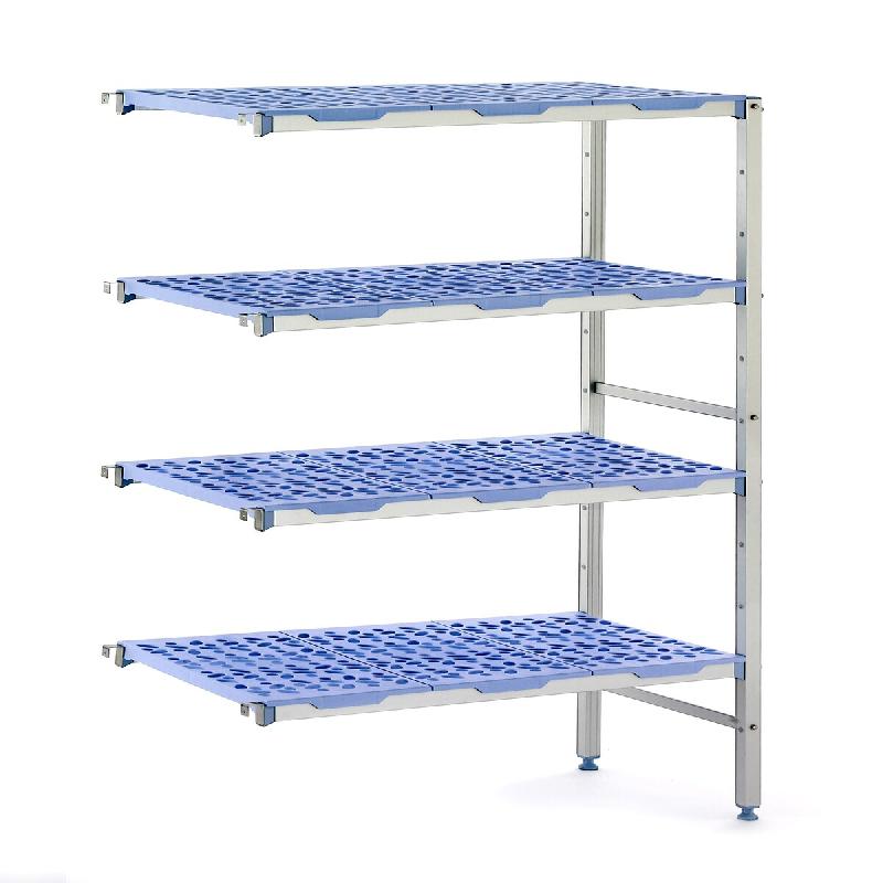 Tournus RAYONNAGE A CLAYETTES AMOVIBLES clayettes polypropylène, crochets d angle inclus à 4 niveaux dimensions  1251 x 500 mm hauteur 1750 mm – PCE - Image 1