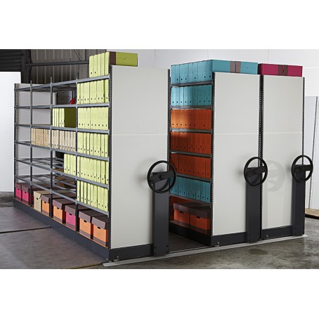 Rayonnage mobile pour stockage et archives – Système de rails au sol avec déplacement manuel - Image 2