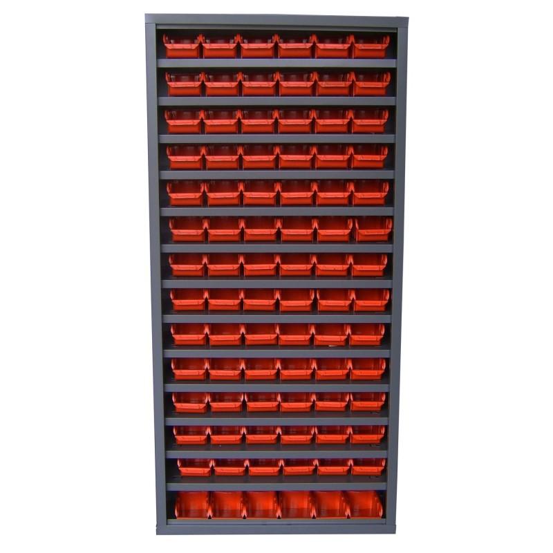 Armoire à bacs sans portes – Rouge / 84 x 1L - Image 1