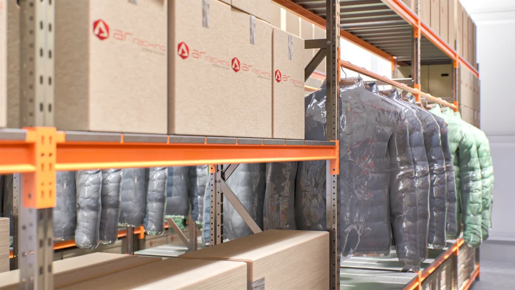 Picking vêtements suspendus – Rayonnages textiles modulables avec barres et cintres pour stockage - Image 2