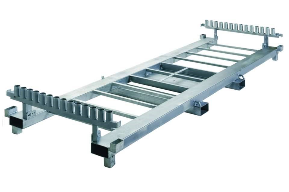 Rack de rangement spécial clôtures vertical – stockage jusqu&rsquo;à 25 clôtures avec prise fourche et élingue - Image 1