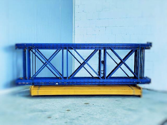 Rack de stockage d&rsquo;occasion EUROSTOCK 3,5m x 1000mm bleu en acier galvanisé - Image 1