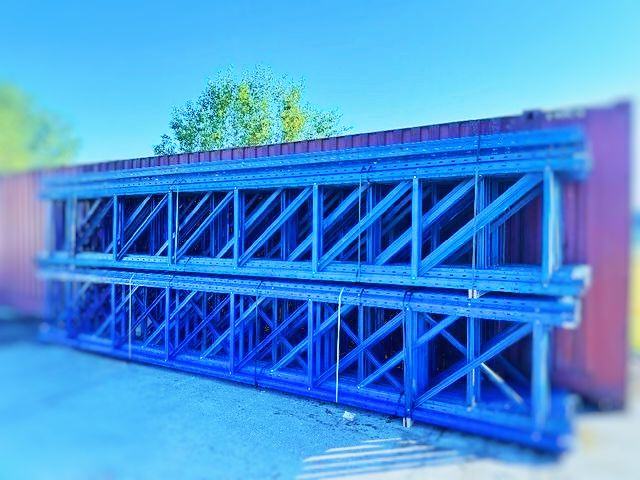 Rack de stockage d&rsquo;occasion EUROSTOCK 6m x 1000mm – bleu et orange - Image 1