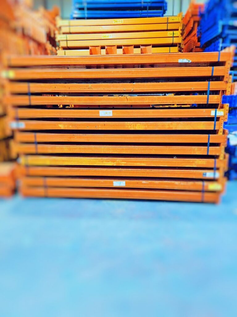 Rack de stockage d&rsquo;occasion MECALUX 5m x 900mm – acier haute qualité, 2500 kg par niveau - Image 1