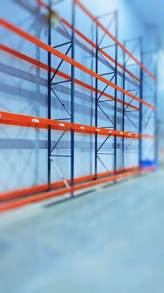 Rack de stockage d&rsquo;occasion POLYPAL STOCKPAL 8m x 1100mm en structure métallique tubulaire 1