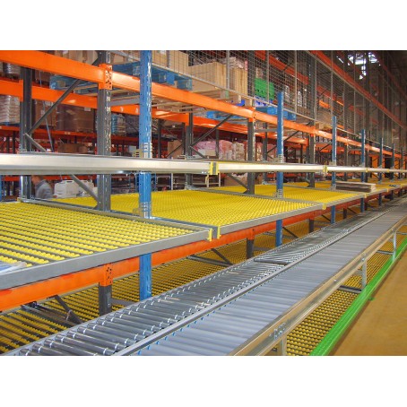 Stockage dynamique FIFO pour cartons – Système de convoyage industriel sans énergie - Image 1