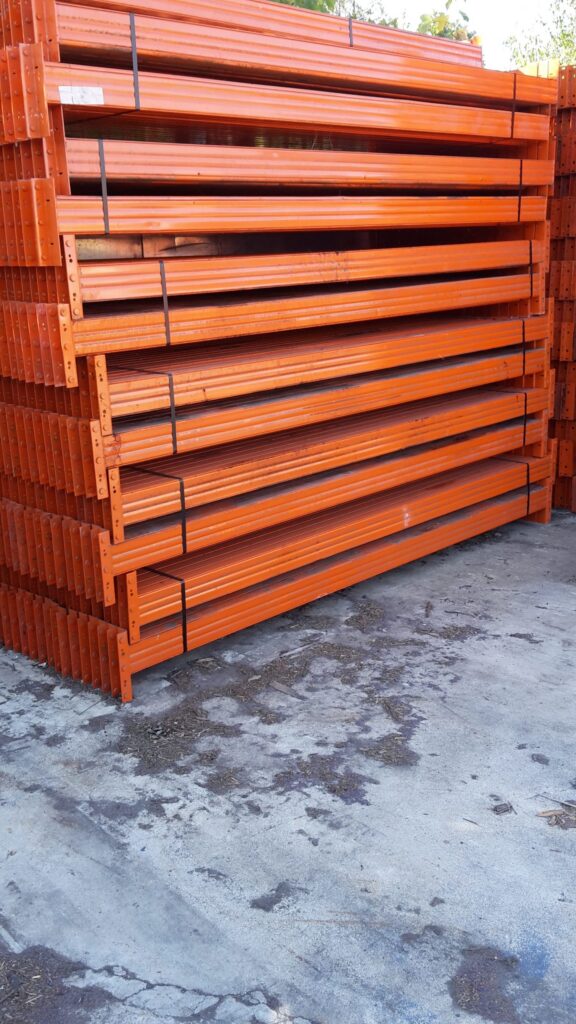 Rack à palette d’occasion POLYPAL – 3T par niveau, 15 travées de 2700 mm 2