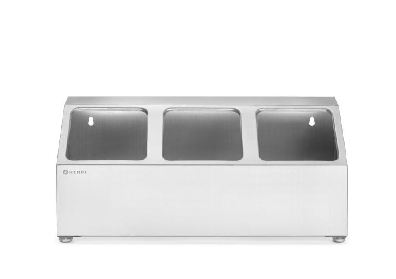 ITALCONCEPT Support pour bacs gastronormes, HENDI, 3 compartiments, 512x245x(H)215mm – 820032 - Image 1